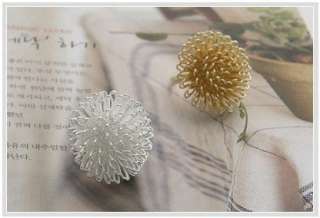 F4547 Silver Dandelion Flower Ring Size6 9(Adjustable)  