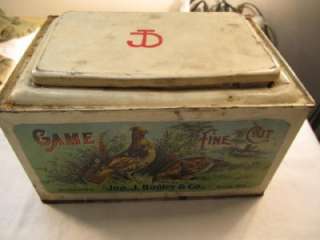Large GAME FINE CUT Antique Tobacco Tin ~ Store Display Bin  