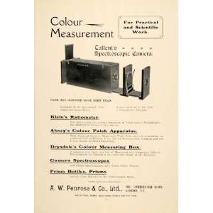  1907 Ad A W Penrose Co Tallents Spectroscopic Camera 