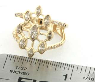 18K GOLD FANCY HIGH FASHION .95CT DIAMOND COCKTAIL RING SIZE 6.75 