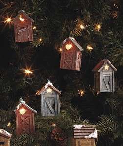   Cabin Lodge Outhouse String of Lights Indoor or Outdoor Decor 9 Ft NEW