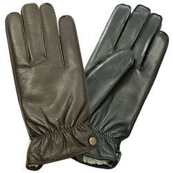 Isotoner Mens Fleece Lined Leather Gloves  