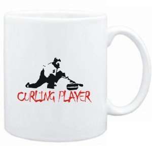 Mug White  Curling Player Silhouette Sports  Sports 