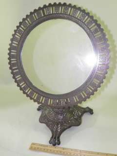 Victorian Bronze Finish Iron Claw Foot Vanity Mirror  