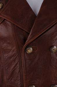 Monarchy Mens Belted Long Leather Jacket  