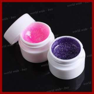 36 Pcs Mix Nail Art False French Glitter Color UV Gel Builder Set Tips 