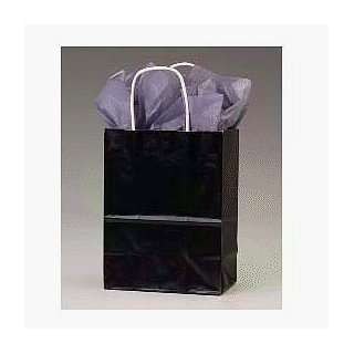  Black High Gloss Paper Shoppers. Sold by the case (250 per 