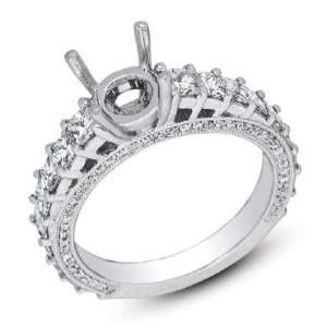  14k 1.71 Dwt Diamond White Gold Engagement Ring 
