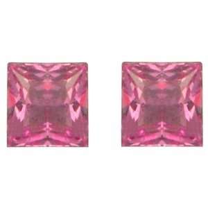  1.41 Carat Loose Pink Sapphires Square Cut Pair Jewelry