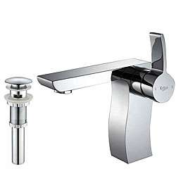 Kraus Sonus Single Lever Basin Faucet and Pop Up Drain with Overflow 