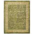 Handmade Silk Road Majestic Green N.Z. Wool Rug (96 x 136) Compare 