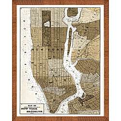 Map of Manhattan Framed Print  