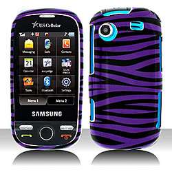 Black Purple Zebra Samsung Messager Touch Protector Case   