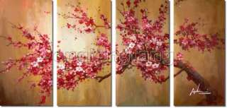   Handmade Art Deco Cherry Blossom Wall Oil Painting On Canvas Chp420