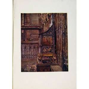  Coronation Chair Westminster Abbey London Old Print