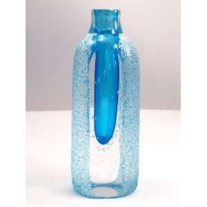   Italian Design Sapphire Bubble Glass Vase Patio, Lawn & Garden
