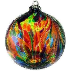  Kitras Art Glass Feather Witch Ball Ornament   3 Festive 