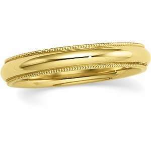   04.00 Mm Comfort Fit Milgrain Band In 10K Yellowgold Size 15 Jewelry