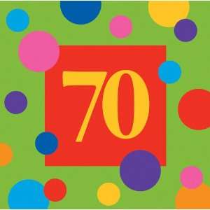 70th Birthday Paper Luncheon Napkins   Polka Dots