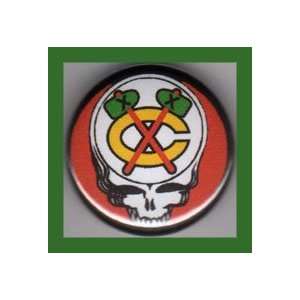   Chicago Blackhawks C Logo Grateful Dead 1 Inch Magnet 