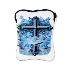 iPad 1 2 & New iPad 3 Sleeve Case 2 Sided Holy Cross Doves And Bible 