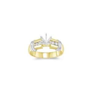  0.32 Cts Diamond Ring Setting in 14K Two Tone Gold 9.0 