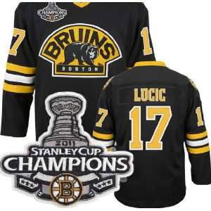  Bruins #17 Milan Lucic 3rd Black Hockey Jersey NHL Authentic Jerseys 
