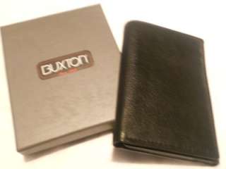 Buxton Polished Genuine Leather Trifold Wallet,Black  