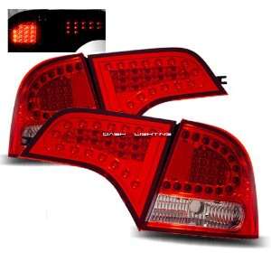  06 08 Honda Civic 4 Door LED Tail Lights   Red Clear 