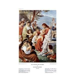 Jesus Blessing the Children by Bernhard Plockhorst 12x15  