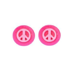  Plastic Fashion Earrings ER CIR PK PEACE Pink Circle Pink 