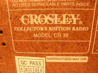   Climax Ruby Crosley Radio   Rare Reproduction Radio NR  