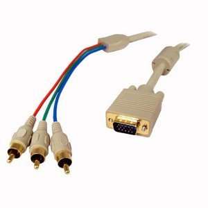 Cables Unlimited Component Video Cable   HD 15 Male   RCA Male   25ft 