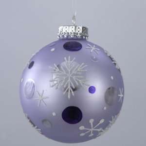   Pack of 24 Purple with Snowflakes Glass Ball Christmas Ornaments 2.5