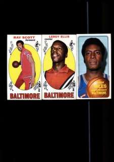 1969 71 TOPPS BALTIMORE BULLETS CARD LOT OF 3 EX 8186  