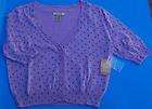 Girls Arizona Polka Dot Cardigan Button Down Sweater Size XL(18)Viola 