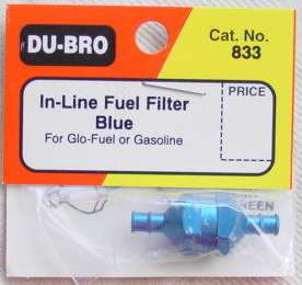 Dubro Blue Aluminum In Line Nitro Fuel Filter DUB883  