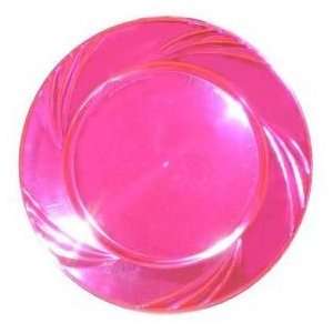 Heavy Duty Plastic Plates Pink Orange 6 1/2 inch Dazzling Lights 10 