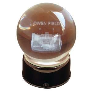OKLAHOMA Memorial Stadium Etched Musical Crystal Ball  