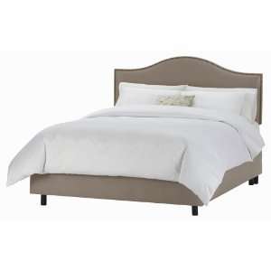   Premier Khaki Nail Button Arc Upholstered Bed Furniture & Decor