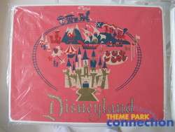 Disney Disneyland Map 50th Art SHAG Display Wood 4 Folding TV Trays 