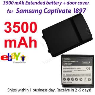 3500mAh Extended Battery + Door for Samsung Captivate  
