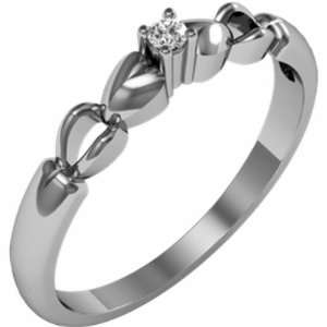  14K White Gold Diamond Promise Ring   0.03 Ct. Jewelry