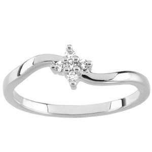  18K White Gold Diamond Promise Ring   0.08 Ct. Jewelry
