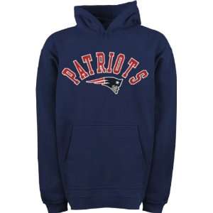  New England Patriots Youth Navy Arched Team Name with Logo 
