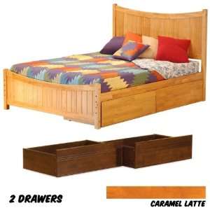  Platform Bed Queen with Matching Foot Board with 2 Flat Panel Bed 