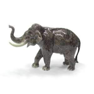  ELEPHANT Asian BULL Strolls Figurine MINIATURE Porcelain 