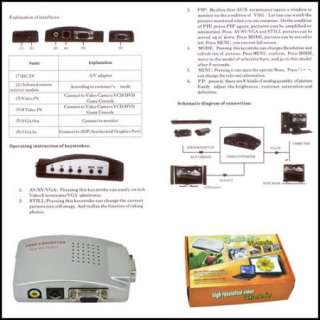 PC VGA to TV RCA S Video Converter Adapter Switch Box  