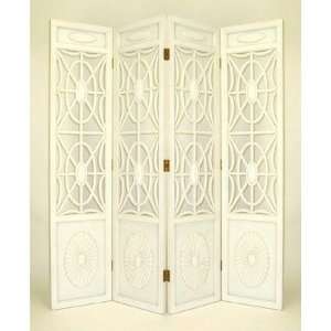  Four Panel Gothic Room Divider in White Furniture & Decor