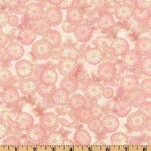  44 Wide Imperial Fusions Kyoto Pom Pom Mums Pink Fabric 